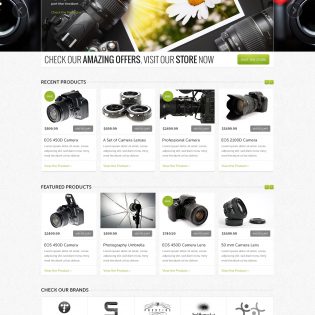 Camera Store Ecommerce Template PSD