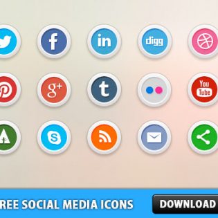 15 Free Social Media Icons PSD