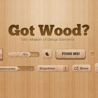 Got Wood UI Design Elements PSD