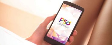 Android Phone in Hand Mockup Free PSD