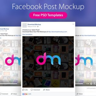 Facebook Post Mockup Templates PSD