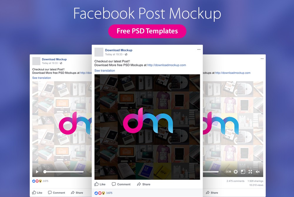 Download Facebook Post Mockup Templates PSD - Download PSD