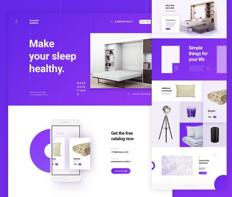 Furniture and Product Website Template Free PSD