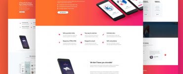 Mobile App Website Template Free PSD
