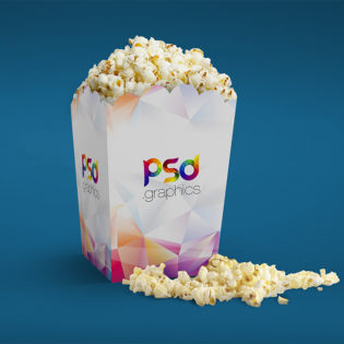 Popcorn Box Mockup Free PSD
