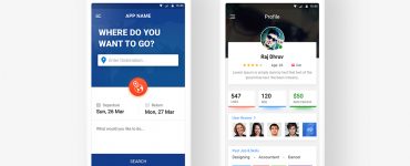 Traveling Mobile App Free PSD