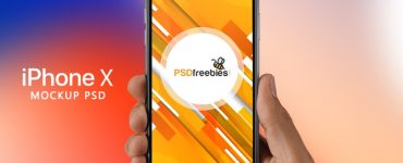 iPhone X in Hand Mockup Free PSD