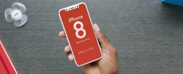 iPhone 8 in Hand Mockup Free PSD