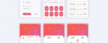 Flight Booking App UI PSD
