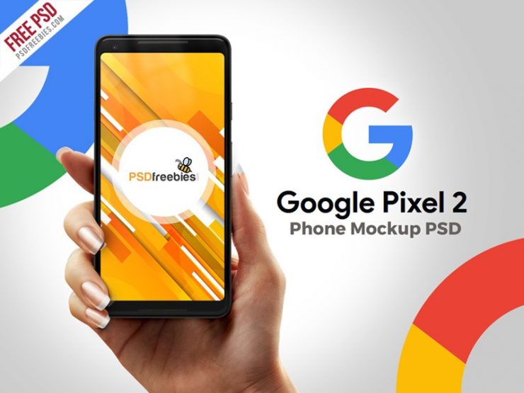 Google Pixel 2 Phone Mockup PSD