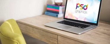 Macbook Pro on Desk Mockup Free PSD