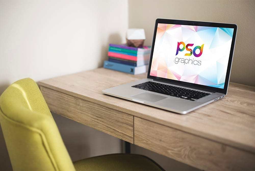 Download Macbook Pro on Desk Mockup Free PSD - Download PSD