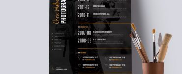 Photographer Resume CV Template PSD
