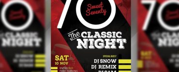 Retro Night Party Flyer Template PSD