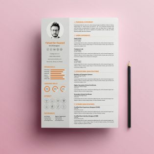Simple CV Resume PSD Template