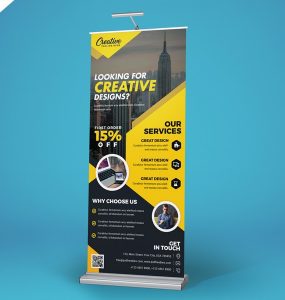 Free Creative Roll Up Banner PSD