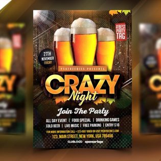 Free Night Club Party Flyer Template PSD
