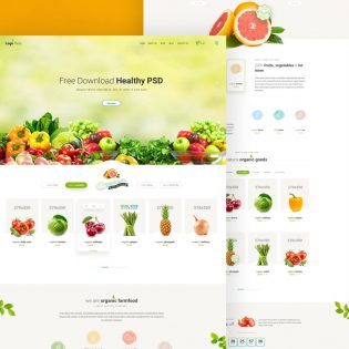 Grocery Store Website Template Free PSD