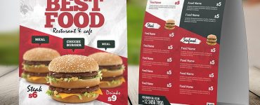 Restaurant Menu Table Tent Card Template PSD