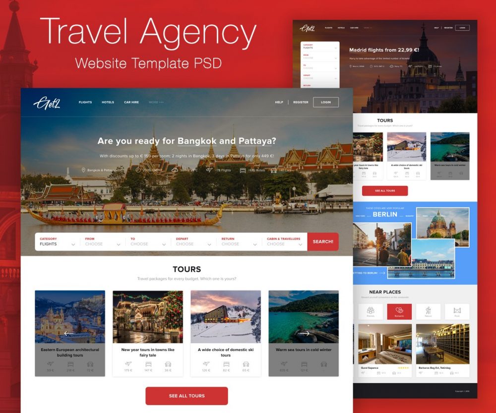travel agency website template