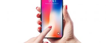 Women Holding iPhone X Mockup PSD
