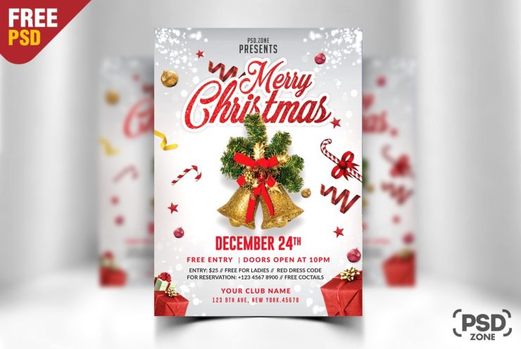 Free Merry Christmas Flyer Template PSD