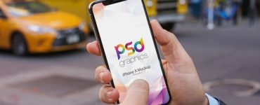 Man Using iPhone X Mockup PSD