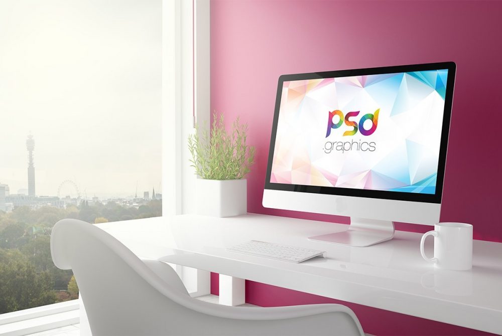 Download Minimalistic iMac Mockup PSD - Download PSD