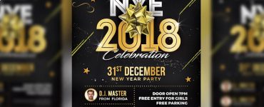 New Year 2018 Flyer Template PSD