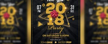New Year 2018 Party Flyer Template PSD