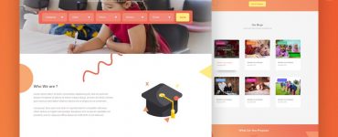 School Website Landing Page Template PSD