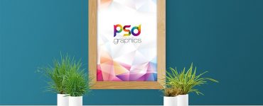 Wooden Wall Frame Mockup PSD