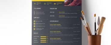Clean Resume Template Design PSD