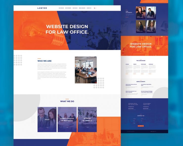Free Law Firm Website Template PSD