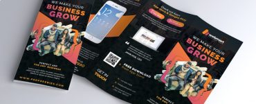 Free Mobile App Tri-Fold Brochure Template PSD