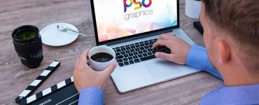 Working on Macbook Mockup Template PSD