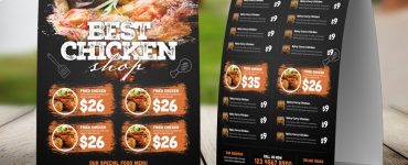 Restaurant Table Tent Food Menu PSD