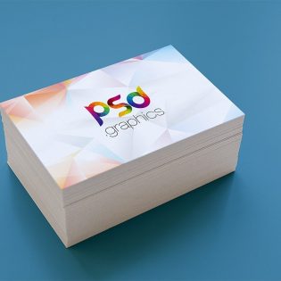 Business Card Stack Mockup Template