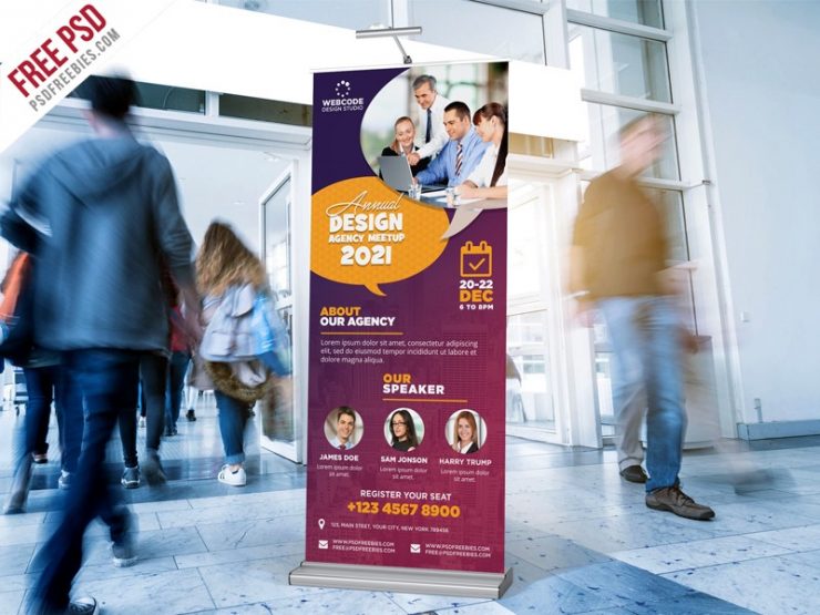 Corporate Roll Up Standee Banner PSD