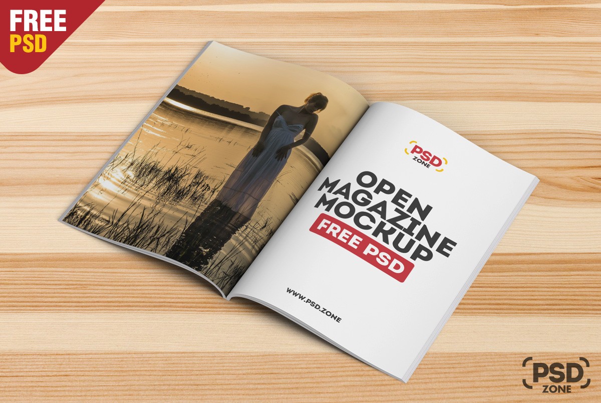 Download Open Magazine Mockup Template PSD - Download PSD