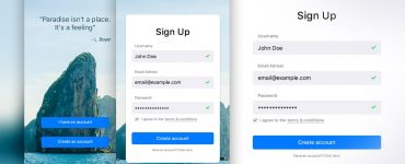 Free Sign Up UI Kit PSD