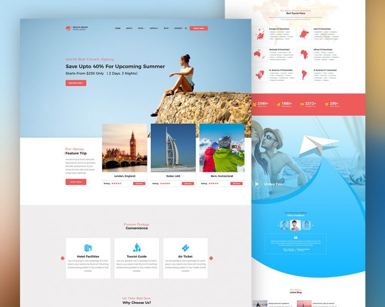 Travel Agency Website Template – Download PSD