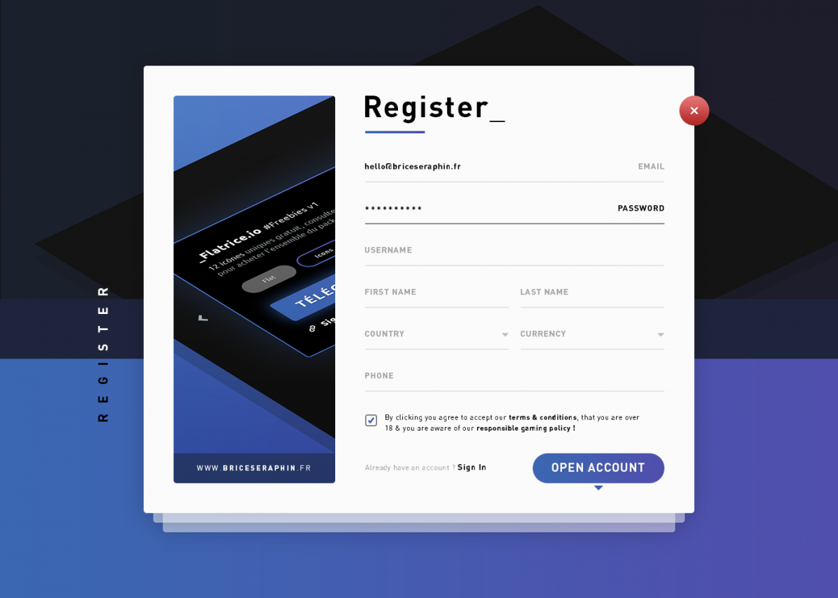 User Registration Form Template Psd Download Psd