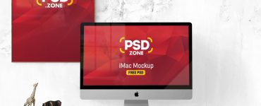 iMac and Wall Poster Mockup