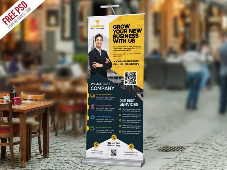 Corporate Roll Up Banner Design Template PSD