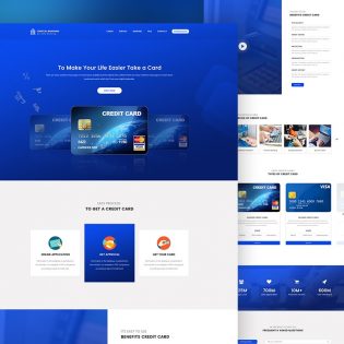 Credit Card Landing Page Template PSD