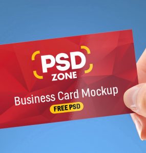 Holding Business Card in Hand Mockup