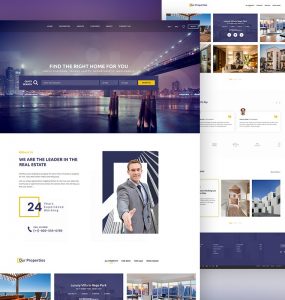 Real Estate Website Template Free PSD