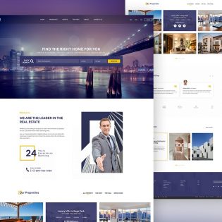 Real Estate Website Template Free PSD