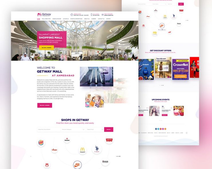 Shopping Mall Website Template PSD